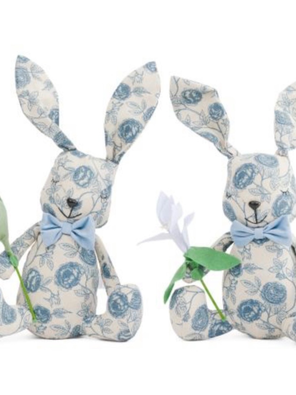 NEW BELLA LUX Spring Collection Blue & White Floral Fabric EASTER Bunny RABBITS